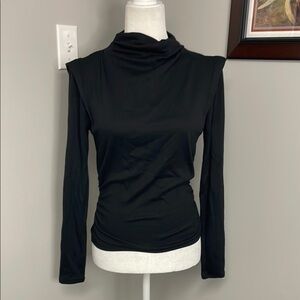 NWT MICHAEL STARS Denise Ultra Rib Top – Size Small Black Fitted